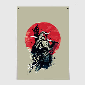 Постер с принтом Samurai man в Санкт-Петербурге, 100% бумага
 | бумага, плотность 150 мг. Матовая, но за счет высокого коэффициента гладкости имеет небольшой блеск и дает на свету блики, но в отличии от глянцевой бумаги не покрыта лаком | бамбук | катана | сакура | самурай | япония