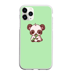 Чехол для iPhone 11 Pro Max матовый с принтом пандочка с бамбуком в Санкт-Петербурге, Силикон |  | бамбук | бирюзовый | милая панда | милое существо | милость | мультяшка | мультяшная панда | панда | панда с бамбуком