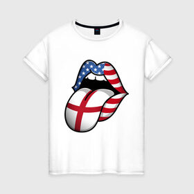 Женская футболка хлопок с принтом Английский Язык в Санкт-Петербурге, 100% хлопок | прямой крой, круглый вырез горловины, длина до линии бедер, слегка спущенное плечо | american | england | english | usa | английский язык | англия | переводчик | сша | тренд | язык
