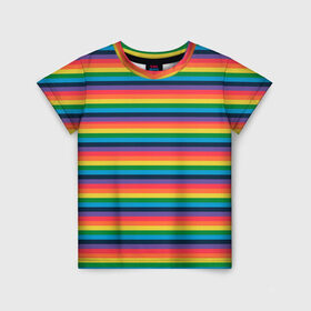 Детская футболка 3D с принтом Радужный флаг в Санкт-Петербурге, 100% гипоаллергенный полиэфир | прямой крой, круглый вырез горловины, длина до линии бедер, чуть спущенное плечо, ткань немного тянется | Тематика изображения на принте: pride | rainbow | tiktok | мем | оля тыква | подсяду | прайд | привет | привет я подсяду | радуга | радужный флаг | тик ток | тикток | феминизм | феминитивы | я подсяду