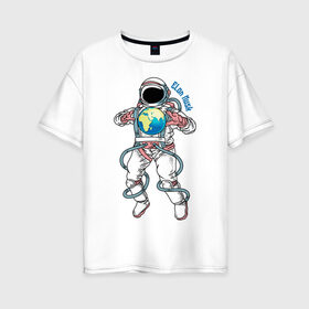 Женская футболка хлопок Oversize с принтом Elon Musk в Санкт-Петербурге, 100% хлопок | свободный крой, круглый ворот, спущенный рукав, длина до линии бедер
 | astronaut | celebrity | cosmonaut | cosmos | genius | gloves | planet | space | spacesuit | гений | знаменитость | космонавт | космос | перчатки | планета | скафандр