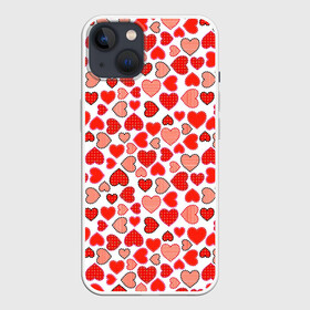 Чехол для iPhone 13 с принтом Сердечки паттерн в Санкт-Петербурге,  |  | cute | love is | valentines day | you | алые | валентина | влюбленные | девушке | день рождения | дружба | жена | лучшая | любимая | люблю | любовь | мама | марта | милые | нежные | подарок | свадьба | серде | сердца