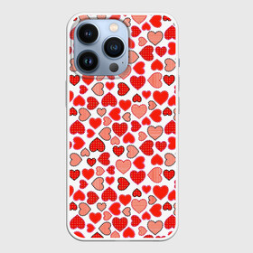 Чехол для iPhone 13 Pro с принтом Сердечки паттерн в Санкт-Петербурге,  |  | cute | love is | valentines day | you | алые | валентина | влюбленные | девушке | день рождения | дружба | жена | лучшая | любимая | люблю | любовь | мама | марта | милые | нежные | подарок | свадьба | серде | сердца
