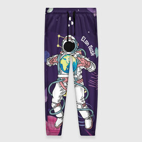 Женские брюки 3D с принтом Elon Musk в Санкт-Петербурге, полиэстер 100% | прямой крой, два кармана без застежек по бокам, с мягкой трикотажной резинкой на поясе и по низу штанин. В поясе для дополнительного комфорта — широкие завязки | astronaut | celebrity | cosmonaut | cosmos | genius | gloves | planet | space | spacesuit | гений | знаменитость | космонавт | космос | перчатки | планета | скафандр