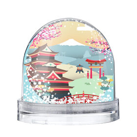 Снежный шар с принтом Tokyo в Санкт-Петербурге, Пластик | Изображение внутри шара печатается на глянцевой фотобумаге с двух сторон | горы | остров | сакура | токио | япония