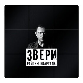 Магнитный плакат 3Х3 с принтом Звери в Санкт-Петербурге, Полимерный материал с магнитным слоем | 9 деталей размером 9*9 см | группа | звери | музыка | районы кварталы | рома зверь | я ухожу красиво