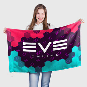 Флаг 3D с принтом EVE ONLINE / ИВ ОНЛАЙН в Санкт-Петербурге, 100% полиэстер | плотность ткани — 95 г/м2, размер — 67 х 109 см. Принт наносится с одной стороны | echo | echoes | eve | game | games | logo | online | space | ев онлайн | ев эхо | еве | ив онлайн | ив эхо | игра | игры | космос | лого | логотип | логотипы | онлайн | символ | символы | эхо | эхос