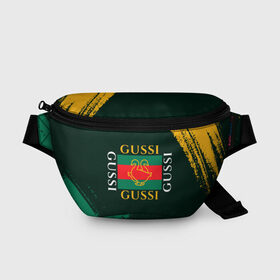 Поясная сумка 3D с принтом GUSSI / ГУСИ в Санкт-Петербурге, 100% полиэстер | плотная ткань, ремень с регулируемой длиной, внутри несколько карманов для мелочей, основное отделение и карман с обратной стороны сумки застегиваются на молнию | anti | antibrand | brand | fashion | gucci | gusi | gussi | logo | meme | memes | анти | антибренд | бренд | гуси | гуччи | забавные | лого | логотип | мем | мемы | мода | прикол | приколы | прикольные | символ
