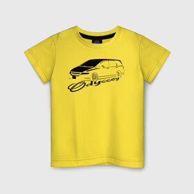 Детская футболка хлопок с принтом Odyssey_3 в Санкт-Петербурге, 100% хлопок | круглый вырез горловины, полуприлегающий силуэт, длина до линии бедер | jdm | stance | минивэн. | одиссей | тачка | хонда