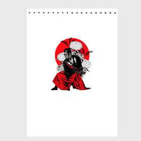 Скетчбук с принтом Япония в Санкт-Петербурге, 100% бумага
 | 48 листов, плотность листов — 100 г/м2, плотность картонной обложки — 250 г/м2. Листы скреплены сверху удобной пружинной спиралью | Тематика изображения на принте: самурай | цветы | япония | японская иллюстрация | японский арт