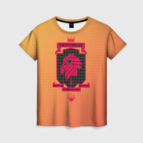 Женская футболка 3D с принтом Gryffindor в Санкт-Петербурге, 100% полиэфир ( синтетическое хлопкоподобное полотно) | прямой крой, круглый вырез горловины, длина до линии бедер | gryffindor | harry potter | vdzabma | гарри поттер | гриффиндор