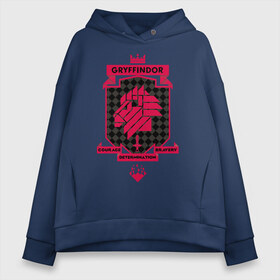 Женское худи Oversize хлопок с принтом Gryffindor в Санкт-Петербурге, френч-терри — 70% хлопок, 30% полиэстер. Мягкий теплый начес внутри —100% хлопок | боковые карманы, эластичные манжеты и нижняя кромка, капюшон на магнитной кнопке | gryffindor | harry potter | vdzabma | гарри поттер | гриффиндор