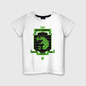 Детская футболка хлопок с принтом Slytherin в Санкт-Петербурге, 100% хлопок | круглый вырез горловины, полуприлегающий силуэт, длина до линии бедер | harry potter | slytherin | vdzabma | гарри поттер | слизерин