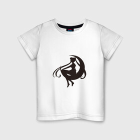 Детская футболка хлопок с принтом Тень воина луны в Санкт-Петербурге, 100% хлопок | круглый вырез горловины, полуприлегающий силуэт, длина до линии бедер | арт | вектор | луна | ночь | рисунок | сейлор мун | тёмный | тень | чёрный