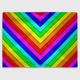 Плед 3D с принтом Rainbow Stripes в Санкт-Петербурге, 100% полиэстер | закругленные углы, все края обработаны. Ткань не мнется и не растягивается | Тематика изображения на принте: geometry | gradient | neon | геометрические | градиент | детям | кислота | кислотный | конус | красочный | линии | неоновые | пирамида | полоска | полосы | радуга | радужный | разноцветные | сочный | треугольники