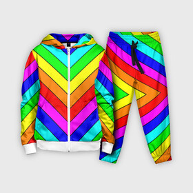 Детский костюм 3D с принтом Rainbow Stripes в Санкт-Петербурге,  |  | geometry | gradient | neon | геометрические | градиент | детям | кислота | кислотный | конус | красочный | линии | неоновые | пирамида | полоска | полосы | радуга | радужный | разноцветные | сочный | треугольники