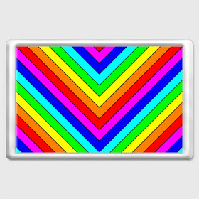 Магнит 45*70 с принтом Rainbow Stripes в Санкт-Петербурге, Пластик | Размер: 78*52 мм; Размер печати: 70*45 | Тематика изображения на принте: geometry | gradient | neon | геометрические | градиент | детям | кислота | кислотный | конус | красочный | линии | неоновые | пирамида | полоска | полосы | радуга | радужный | разноцветные | сочный | треугольники
