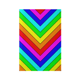 Обложка для паспорта матовая кожа с принтом Rainbow Stripes в Санкт-Петербурге, натуральная матовая кожа | размер 19,3 х 13,7 см; прозрачные пластиковые крепления | Тематика изображения на принте: geometry | gradient | neon | геометрические | градиент | детям | кислота | кислотный | конус | красочный | линии | неоновые | пирамида | полоска | полосы | радуга | радужный | разноцветные | сочный | треугольники