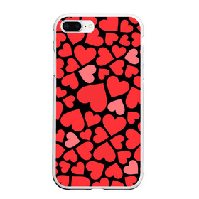 Чехол для iPhone 7Plus/8 Plus матовый с принтом Сердца в Санкт-Петербурге, Силикон | Область печати: задняя сторона чехла, без боковых панелей | i love you | love | любовь | сердечки | сердца | чувства | я тебя люблю
