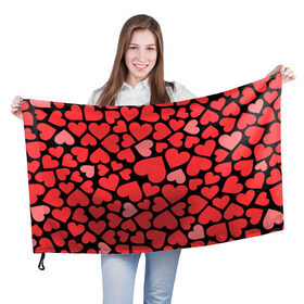 Флаг 3D с принтом Сердца в Санкт-Петербурге, 100% полиэстер | плотность ткани — 95 г/м2, размер — 67 х 109 см. Принт наносится с одной стороны | i love you | love | любовь | сердечки | сердца | чувства | я тебя люблю