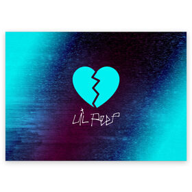 Поздравительная открытка с принтом LIL PEEP / ЛИЛ ПИП в Санкт-Петербурге, 100% бумага | плотность бумаги 280 г/м2, матовая, на обратной стороне линовка и место для марки
 | beautiful | daddy | heart | life | lil | lilpeep | music | peep | rap | rapper | rip | tattoo | лил | лилпип | литл | лого | музыка | папочка | пип | рип | рожица | рэп | рэпер | рэперы | сердечко | сердце | символ | тату | татуировки