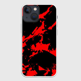 Чехол для iPhone 13 mini с принтом Красный на черном в Санкт-Петербурге,  |  | abstract | black | demon | halloween | pattern | red | абстрактные | алые | брызги | демон | камуфляж | краска | краски | кровавый | кровь | лава | мазки | маскировка | милитари | огонь | паттерн | пламя | пятна | пятнистый