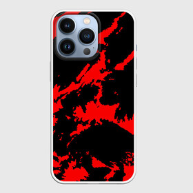 Чехол для iPhone 13 Pro с принтом Красный на черном в Санкт-Петербурге,  |  | abstract | black | demon | halloween | pattern | red | абстрактные | алые | брызги | демон | камуфляж | краска | краски | кровавый | кровь | лава | мазки | маскировка | милитари | огонь | паттерн | пламя | пятна | пятнистый