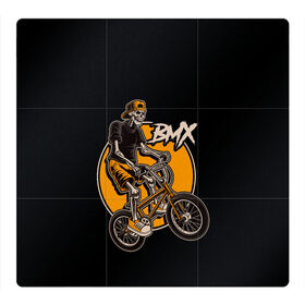 Магнитный плакат 3Х3 с принтом BMX в Санкт-Петербурге, Полимерный материал с магнитным слоем | 9 деталей размером 9*9 см | bicycle | bmx | skull | sport | x games | велик | велосипед | велоспорт | скелет | череп | экстремальный спорт