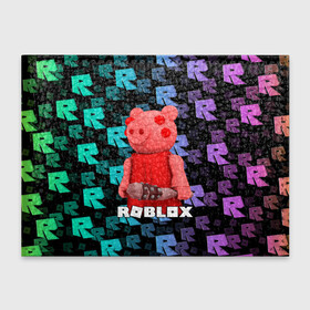 Обложка для студенческого билета с принтом ROBLOX PIGGY   СВИНКА ПИГГИ в Санкт-Петербурге, натуральная кожа | Размер: 11*8 см; Печать на всей внешней стороне | Тематика изображения на принте: pig | piggy | roblox | игра | компьютерная игра | логотип | онлайн | онлайн игра | пигги | поросенок | роблакс | роблокс | свинка | свинья
