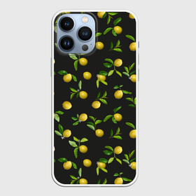 Чехол для iPhone 13 Pro Max с принтом Лимончики на черном в Санкт-Петербурге,  |  | citrus | fruit | lemon | lemon flowers | lemons | print | лимон | лимончики | лимоны | принт | фрукты | цветы лимона | цитрусовые