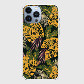 Чехол для iPhone 13 Pro Max с принтом Тропический лес в Санкт-Петербурге,  |  | 3d | flowers | forest | hawaii | leaf | leafs | palm | palms | summer | travel | tropical | vacation | гаваи | гавайи | гавайка | гавайская | лес | лето | листики | листки | листья | отпуск | пальма | пальмы | путешествия | рисунок | трехмерная 