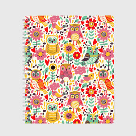 Тетрадь с принтом Красочные совы и цветы в Санкт-Петербурге, 100% бумага | 48 листов, плотность листов — 60 г/м2, плотность картонной обложки — 250 г/м2. Листы скреплены сбоку удобной пружинной спиралью. Уголки страниц и обложки скругленные. Цвет линий — светло-серый
 | Тематика изображения на принте: autumn | cute | flowers | spring | summer | весна | воробей | лепестки | лето | маки | милота | милые | облака | облачка | осень | поле | природа | птичка | птички | ромашки | сердечки | синица | синичка | сова | совушки