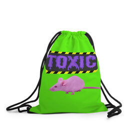 Рюкзак-мешок 3D с принтом Toxic в Санкт-Петербурге, 100% полиэстер | плотность ткани — 200 г/м2, размер — 35 х 45 см; лямки — толстые шнурки, застежка на шнуровке, без карманов и подкладки | animals | rat | toxic | животные | крыса | токсик