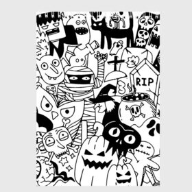 Скетчбук с принтом Halloween в Санкт-Петербурге, 100% бумага
 | 48 листов, плотность листов — 100 г/м2, плотность картонной обложки — 250 г/м2. Листы скреплены сверху удобной пружинной спиралью | fanfs | halloween | jaw | mummy | pumpkin | skull | tomb | клыки | могила | мумия | пасть | тыква | хэллоуин | череп