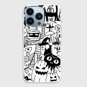 Чехол для iPhone 13 Pro с принтом Halloween в Санкт-Петербурге,  |  | fanfs | halloween | jaw | mummy | pumpkin | skull | tomb | клыки | могила | мумия | пасть | тыква | хэллоуин | череп