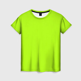 Женская футболка 3D с принтом ACID в Санкт-Петербурге, 100% полиэфир ( синтетическое хлопкоподобное полотно) | прямой крой, круглый вырез горловины, длина до линии бедер | acid | зеленая | кислотная | однотонная | салатовая