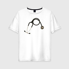 Женская футболка хлопок Oversize с принтом KEEP CALM IM A DOCTOR в Санкт-Петербурге, 100% хлопок | свободный крой, круглый ворот, спущенный рукав, длина до линии бедер
 | keep calm | больница | врач | гинеколог | док | доктор | клиника | лор | мед сестра | медик | медицина | онколог | сердце | стетоскоп | терапевт | фонендоскоп | хирург