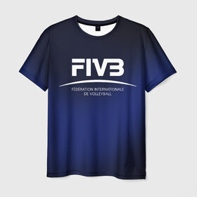 Мужская футболка 3D с принтом FIVB Volleyball в Санкт-Петербурге, 100% полиэфир | прямой крой, круглый вырез горловины, длина до линии бедер | fivb | voleybal | volleyball | волебол | волейбол | волейбола | волейболист | волейболистка | воллейбол | международная | федерация | фивб