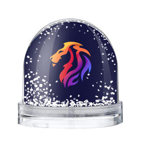 Снежный шар с принтом Градиентный лев в минимализме в Санкт-Петербурге, Пластик | Изображение внутри шара печатается на глянцевой фотобумаге с двух сторон | вектор | градиент | лев | логотип | минимализм | разноцветный | цветной