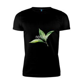 Мужская футболка хлопок Slim с принтом reflex листья в Санкт-Петербурге, 92% хлопок, 8% лайкра | приталенный силуэт, круглый вырез ворота, длина до линии бедра, короткий рукав | relax | зелень | листья
