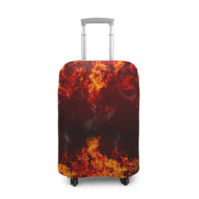 Чехол для чемодана 3D с принтом огонь в Санкт-Петербурге, 86% полиэфир, 14% спандекс | двустороннее нанесение принта, прорези для ручек и колес | жарптица | огонь | пожар | пожарный | свет | феникс