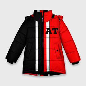 Зимняя куртка для девочек 3D с принтом Athletic team red and black в Санкт-Петербурге, ткань верха — 100% полиэстер; подклад — 100% полиэстер, утеплитель — 100% полиэстер. | длина ниже бедра, удлиненная спинка, воротник стойка и отстегивающийся капюшон. Есть боковые карманы с листочкой на кнопках, утяжки по низу изделия и внутренний карман на молнии. 

Предусмотрены светоотражающий принт на спинке, радужный светоотражающий элемент на пуллере молнии и на резинке для утяжки. | at | athletic | athletic team | bodybuilding | crossfit | fitness | mma | motivation | power | sport | strong | team | traninig | workout | бодибилдинг | зож | кросфит | мотивация. сила.смешанные единоборства. | спорт | спорт зал | фитнес | фитн