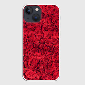Чехол для iPhone 13 mini с принтом Розы в Санкт-Петербурге,  |  | красная | красное | красные | красный | лепестки | природа | растение | растения | роза | розочки | розы | флора | цветок | цветочки | цветы