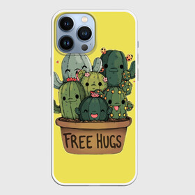Чехол для iPhone 13 Pro Max с принтом free hugs в Санкт-Петербурге,  |  | free hugs | бесплатные обнимашки | кактус | кактусы | колючий кактус | милые кактусы | обнимашки
