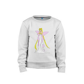Детский свитшот хлопок с принтом Sailor Moon/Серенити в Санкт-Петербурге, 100% хлопок | круглый вырез горловины, эластичные манжеты, пояс и воротник | bunny | luna | princess | serenity | stars | usagi | wings | ангел | волосы | девушка | детям | звездная | звезды | королева | корона | крылья | луна | любовь | малышка | марс | радуга | сейлор мун | токио | усаги цукино | школьные 