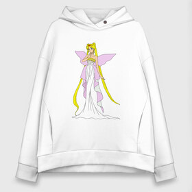 Женское худи Oversize хлопок с принтом Sailor Moon Серенити в Санкт-Петербурге, френч-терри — 70% хлопок, 30% полиэстер. Мягкий теплый начес внутри —100% хлопок | боковые карманы, эластичные манжеты и нижняя кромка, капюшон на магнитной кнопке | bunny | luna | princess | serenity | stars | usagi | wings | ангел | волосы | девушка | детям | звездная | звезды | королева | корона | крылья | луна | любовь | малышка | марс | радуга | сейлор мун | токио | усаги цукино | школьные 
