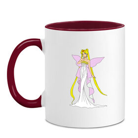 Кружка двухцветная с принтом Sailor Moon/Серенити в Санкт-Петербурге, керамика | объем — 330 мл, диаметр — 80 мм. Цветная ручка и кайма сверху, в некоторых цветах — вся внутренняя часть | Тематика изображения на принте: bunny | luna | princess | serenity | stars | usagi | wings | ангел | волосы | девушка | детям | звездная | звезды | королева | корона | крылья | луна | любовь | малышка | марс | радуга | сейлор мун | токио | усаги цукино | школьные 