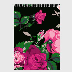 Скетчбук с принтом Розы в Санкт-Петербурге, 100% бумага
 | 48 листов, плотность листов — 100 г/м2, плотность картонной обложки — 250 г/м2. Листы скреплены сверху удобной пружинной спиралью | арт | бутон | бутоны | зеленый | краски | кусты роз | рисунок | роза | розовая роза | розовые розы | розовый | розы