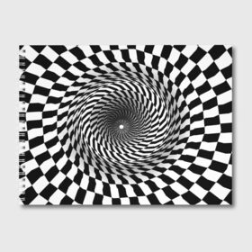 Альбом для рисования с принтом иллюзия в Санкт-Петербурге, 100% бумага
 | матовая бумага, плотность 200 мг. | Тематика изображения на принте: воронка | иллюзия | студентам | тоннель | шахматы