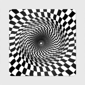 Магнит виниловый Квадрат с принтом иллюзия в Санкт-Петербурге, полимерный материал с магнитным слоем | размер 9*9 см, закругленные углы | воронка | иллюзия | студентам | тоннель | шахматы